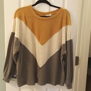 Blu Pepper waffle weave shirt